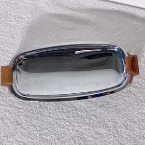 Vintage Glo Hill Gourmates Chrome Serving Tray With Brown Bakelite Accents